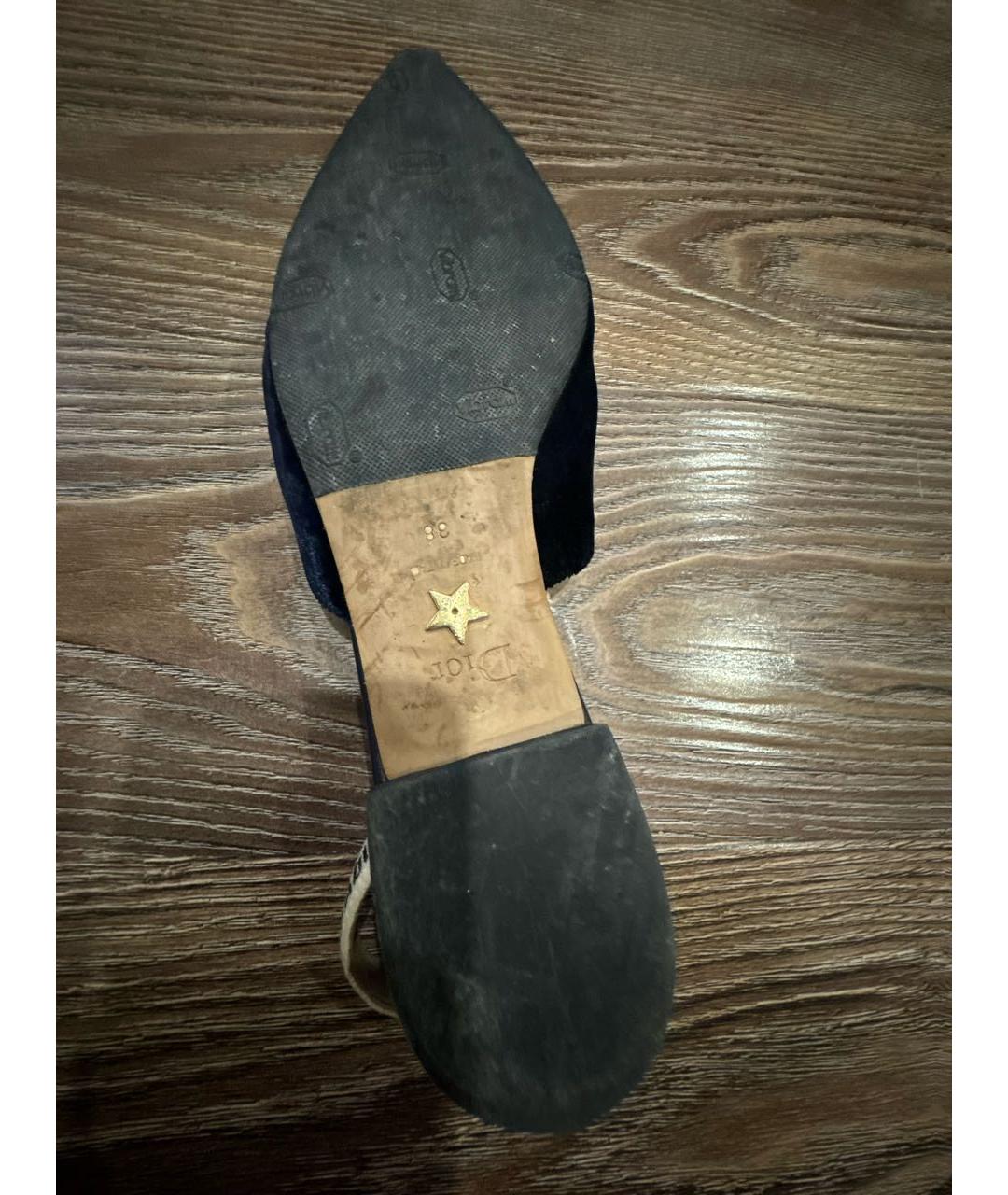 CHRISTIAN DIOR Черные бархатные балетки, фото 5