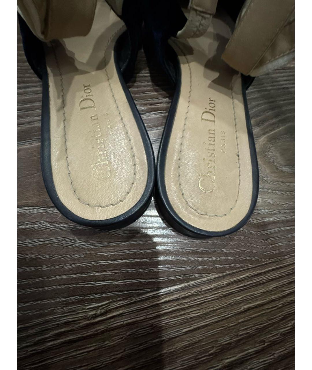 CHRISTIAN DIOR Черные бархатные балетки, фото 4