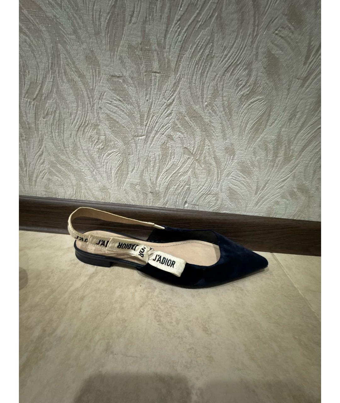CHRISTIAN DIOR Черные бархатные балетки, фото 7