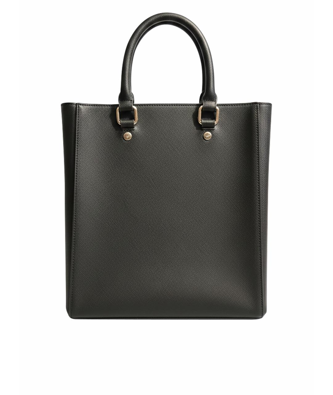 MCQ ALEXANDER MCQUEEN Черная кожаная сумка с короткими ручками, фото 1