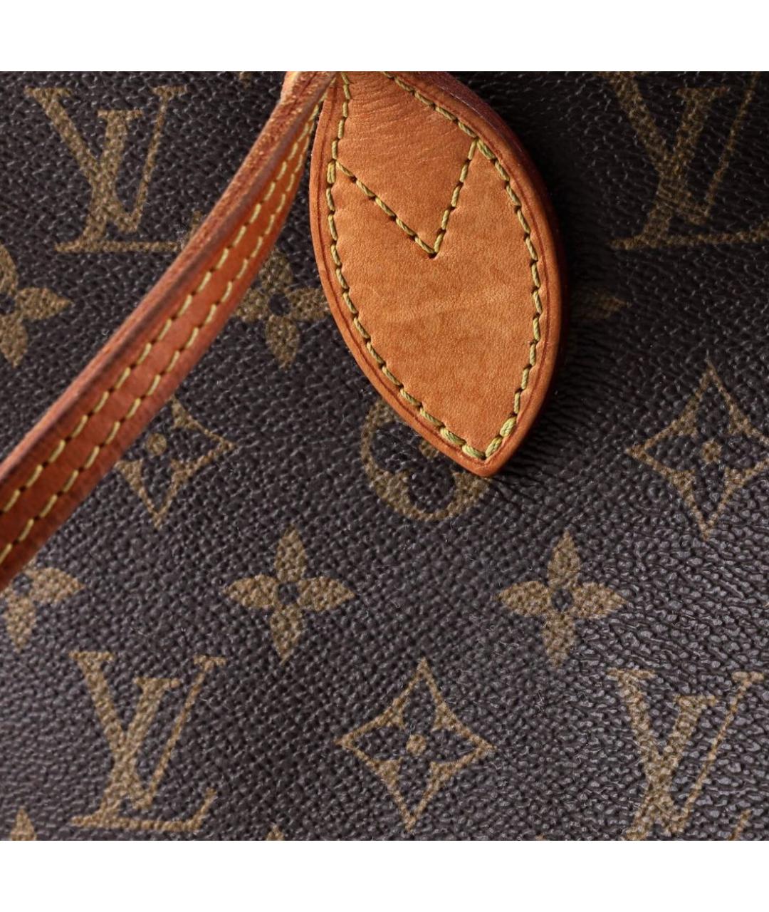 LOUIS VUITTON Коричневая кожаная сумка тоут, фото 6