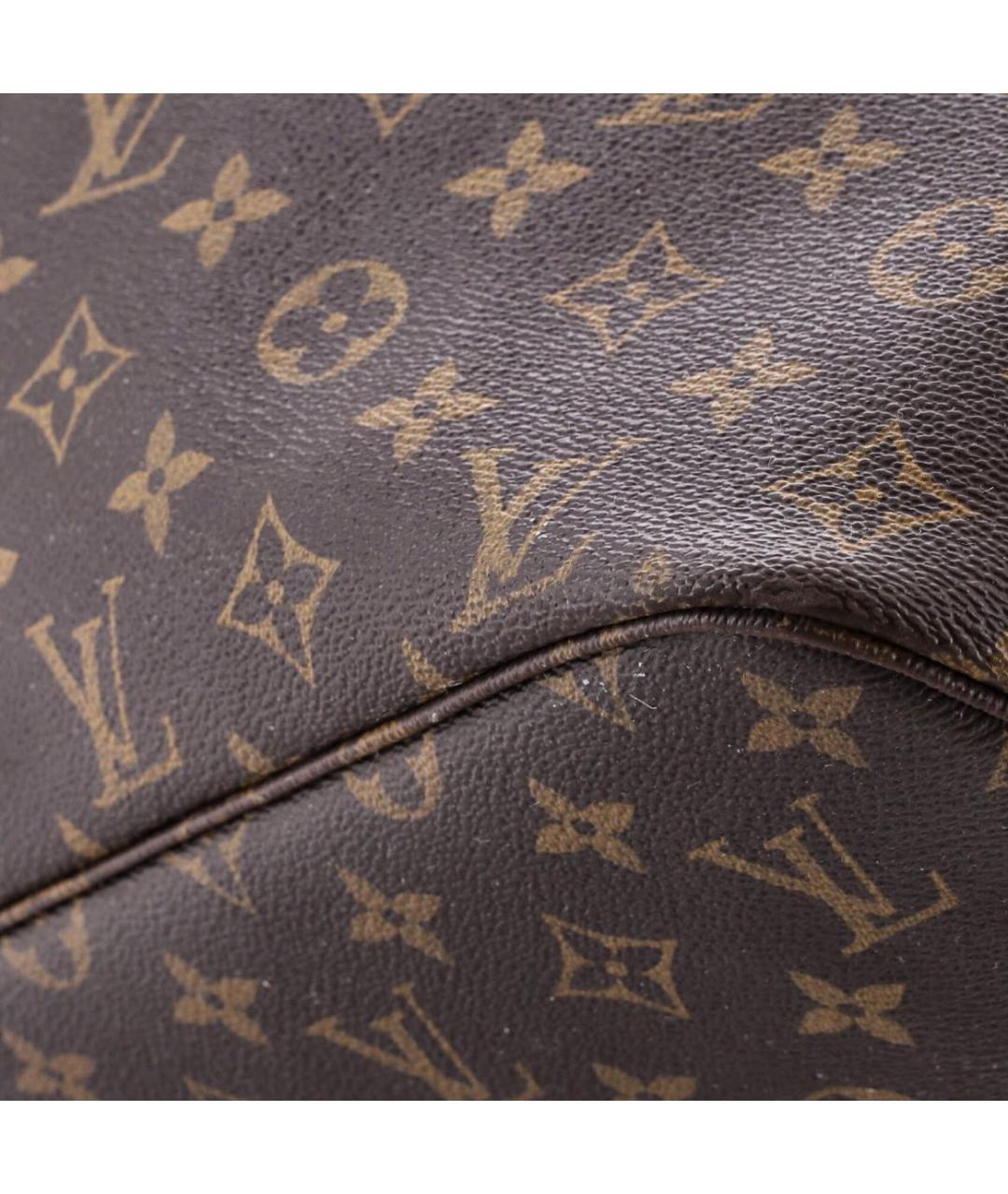 LOUIS VUITTON Коричневая кожаная сумка тоут, фото 8