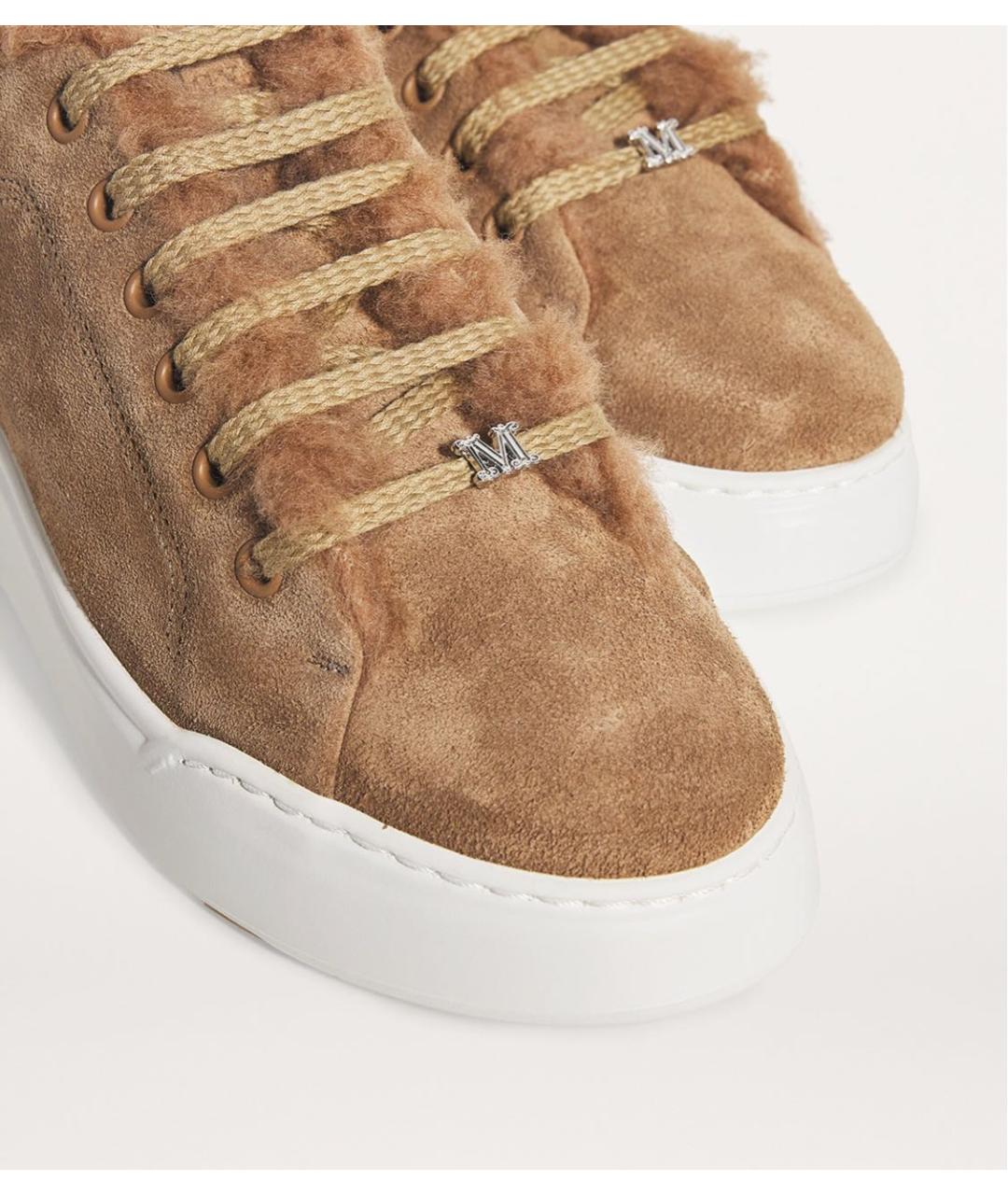 MAX MARA Коричневые замшевые кроссовки, фото 3