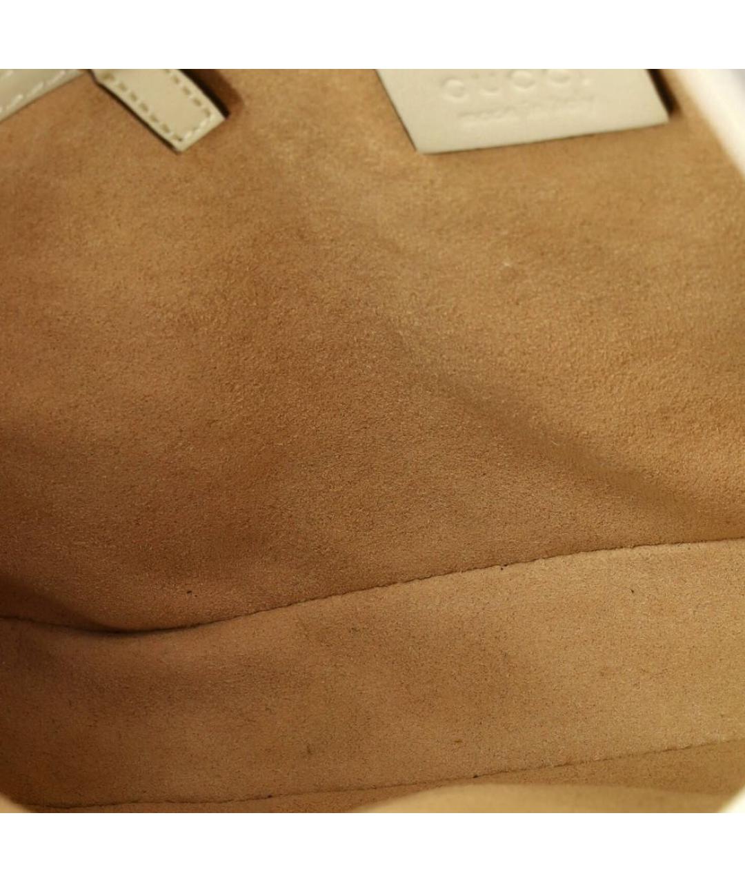 GUCCI Белая кожаная сумка с короткими ручками, фото 5