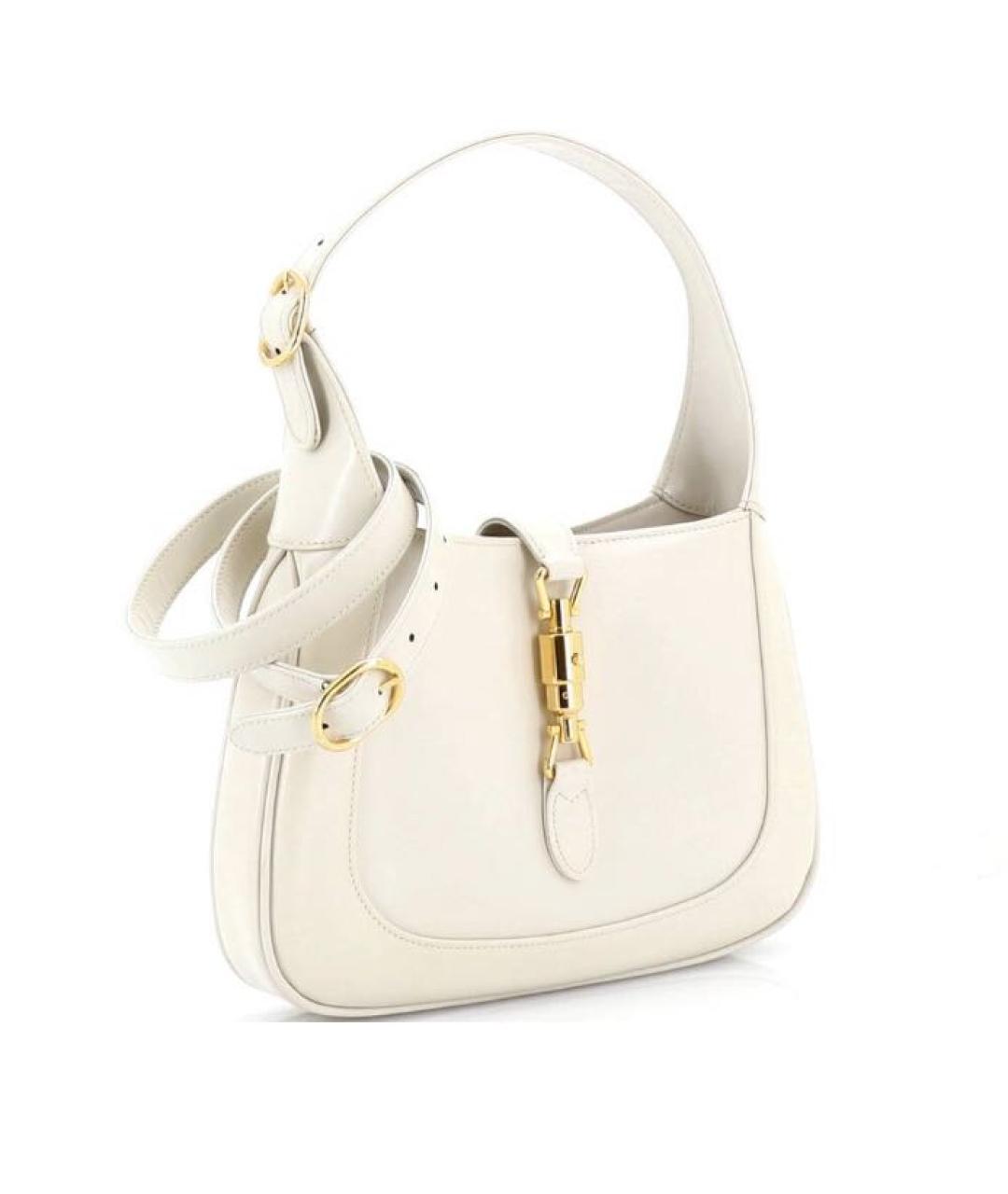 GUCCI Белая кожаная сумка с короткими ручками, фото 2