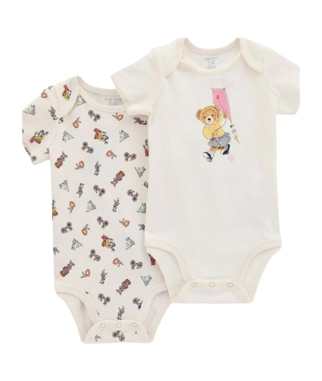 POLO RALPH LAUREN Белый хлопковый боди / песочник, фото 1