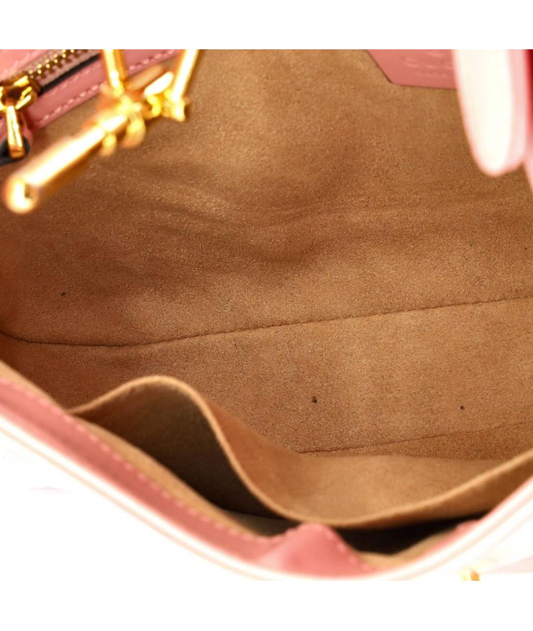 GUCCI Розовая кожаная сумка с короткими ручками, фото 5