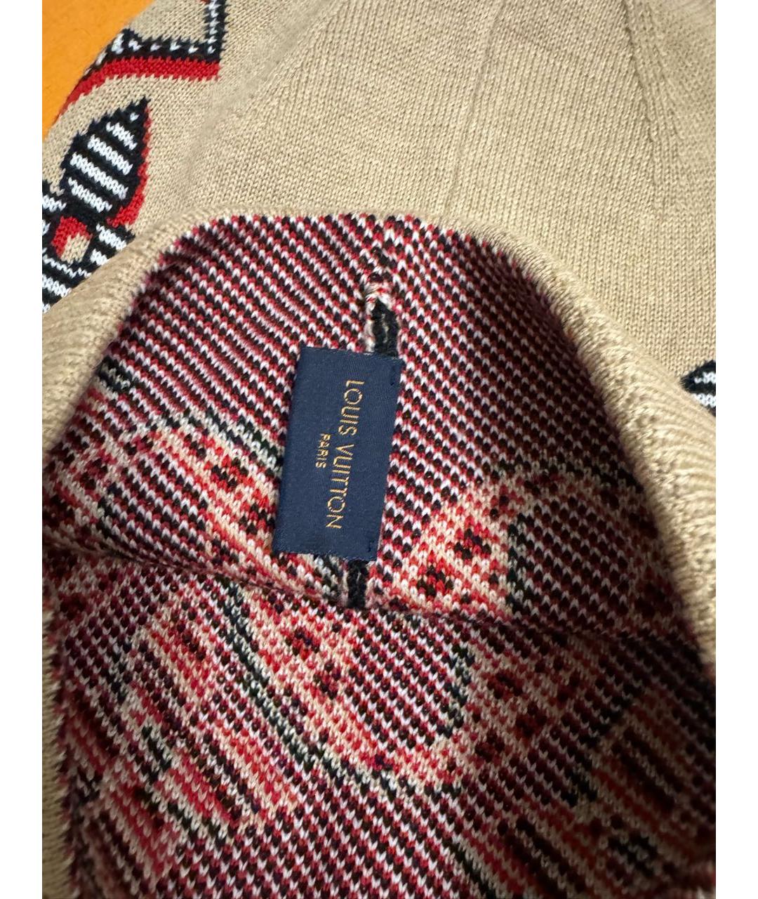 LOUIS VUITTON Бежевая шерстяная шапка, фото 3