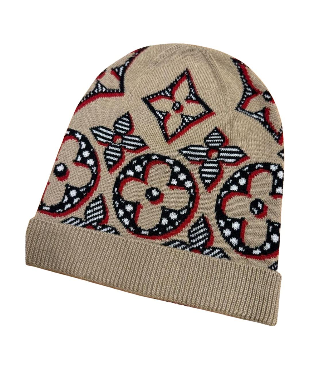 LOUIS VUITTON Бежевая шерстяная шапка, фото 1