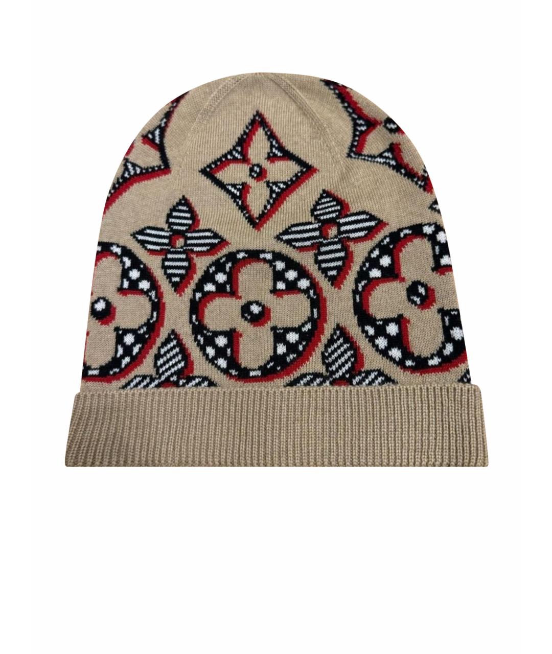 LOUIS VUITTON Бежевая шерстяная шапка, фото 1