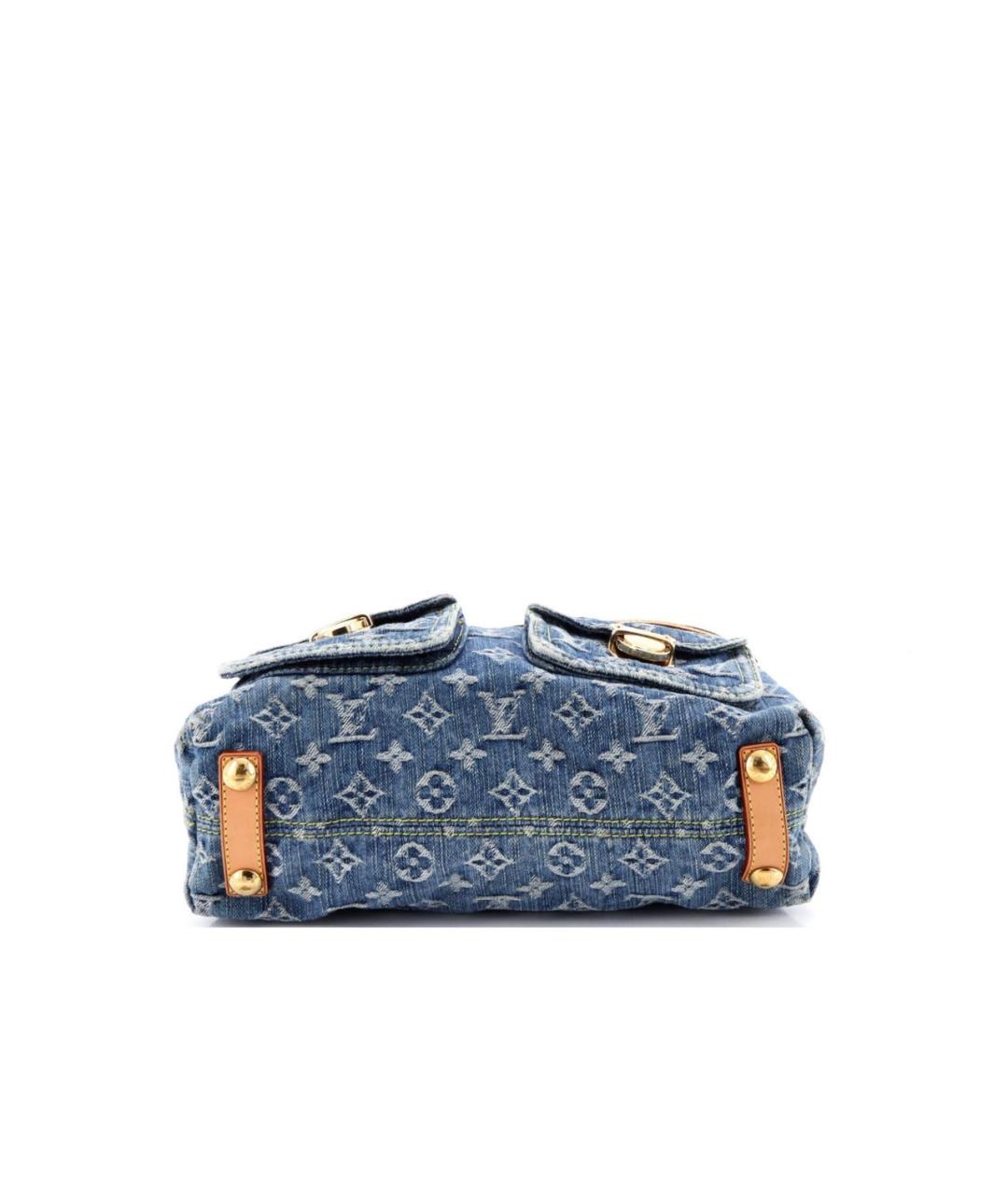 LOUIS VUITTON Голубая тканевая сумка с короткими ручками, фото 4