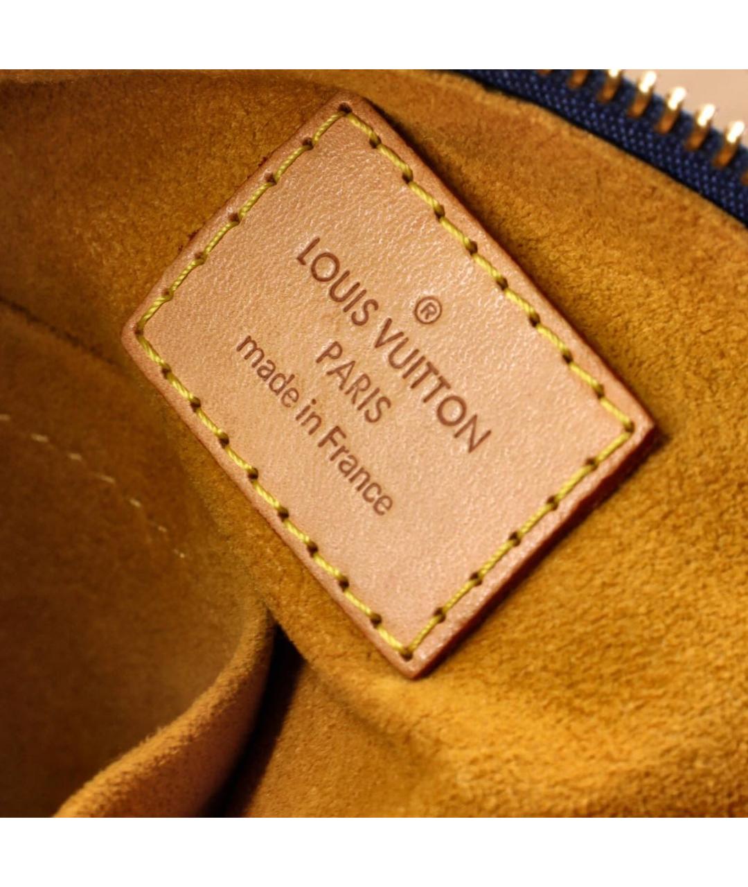 LOUIS VUITTON Голубая тканевая сумка с короткими ручками, фото 7