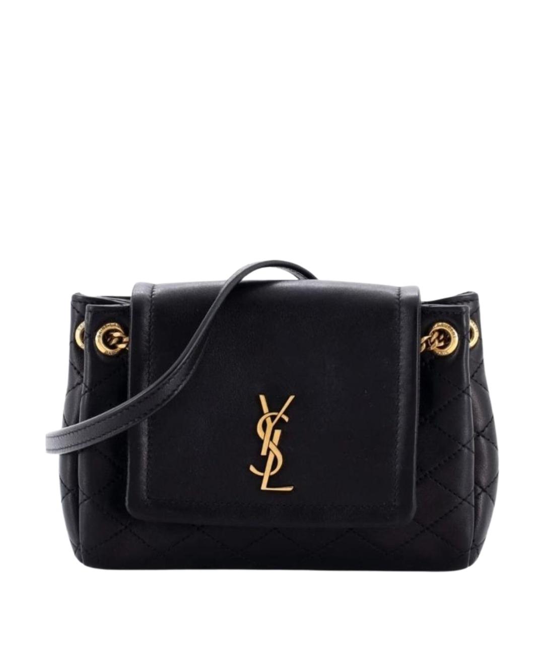 SAINT LAURENT Черная кожаная сумка через плечо, фото 1