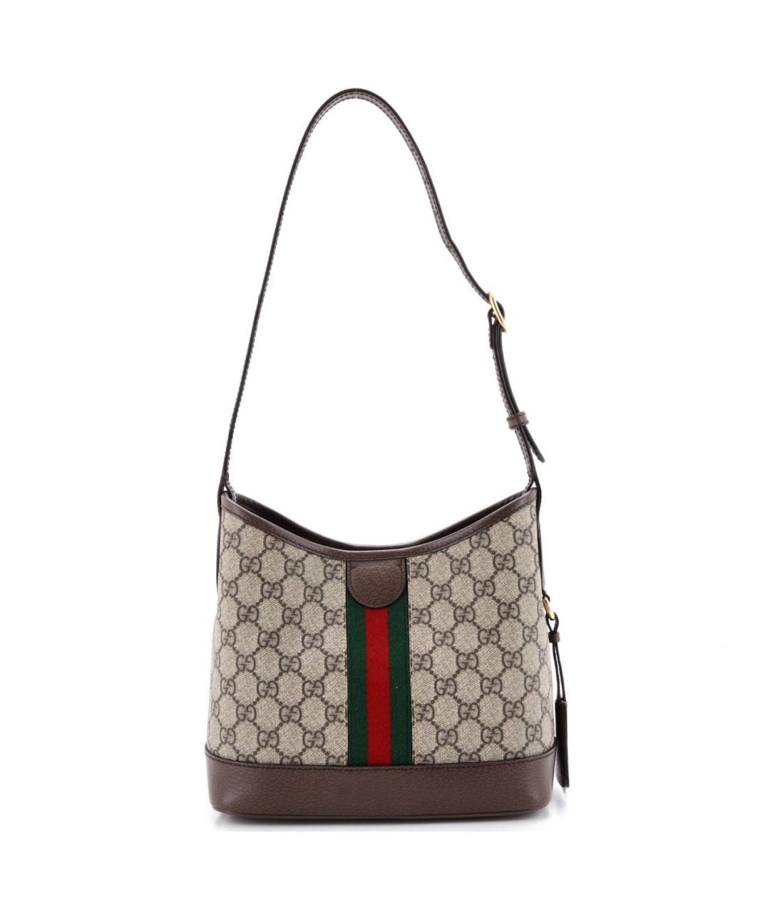 GUCCI Коричневая кожаная сумка через плечо, фото 3