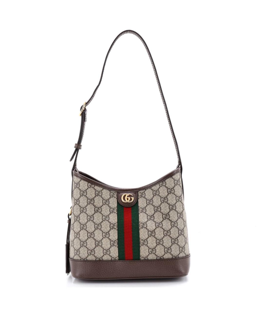 GUCCI Коричневая кожаная сумка через плечо, фото 6