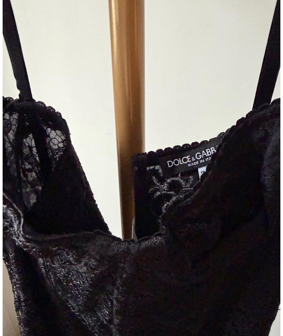 DOLCE&GABBANA Черное шелковое коктейльное платье, фото 5