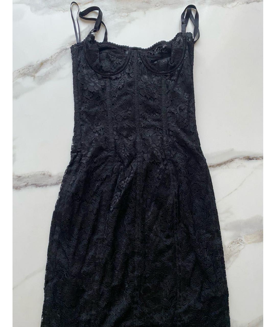 DOLCE&GABBANA Черное шелковое коктейльное платье, фото 2