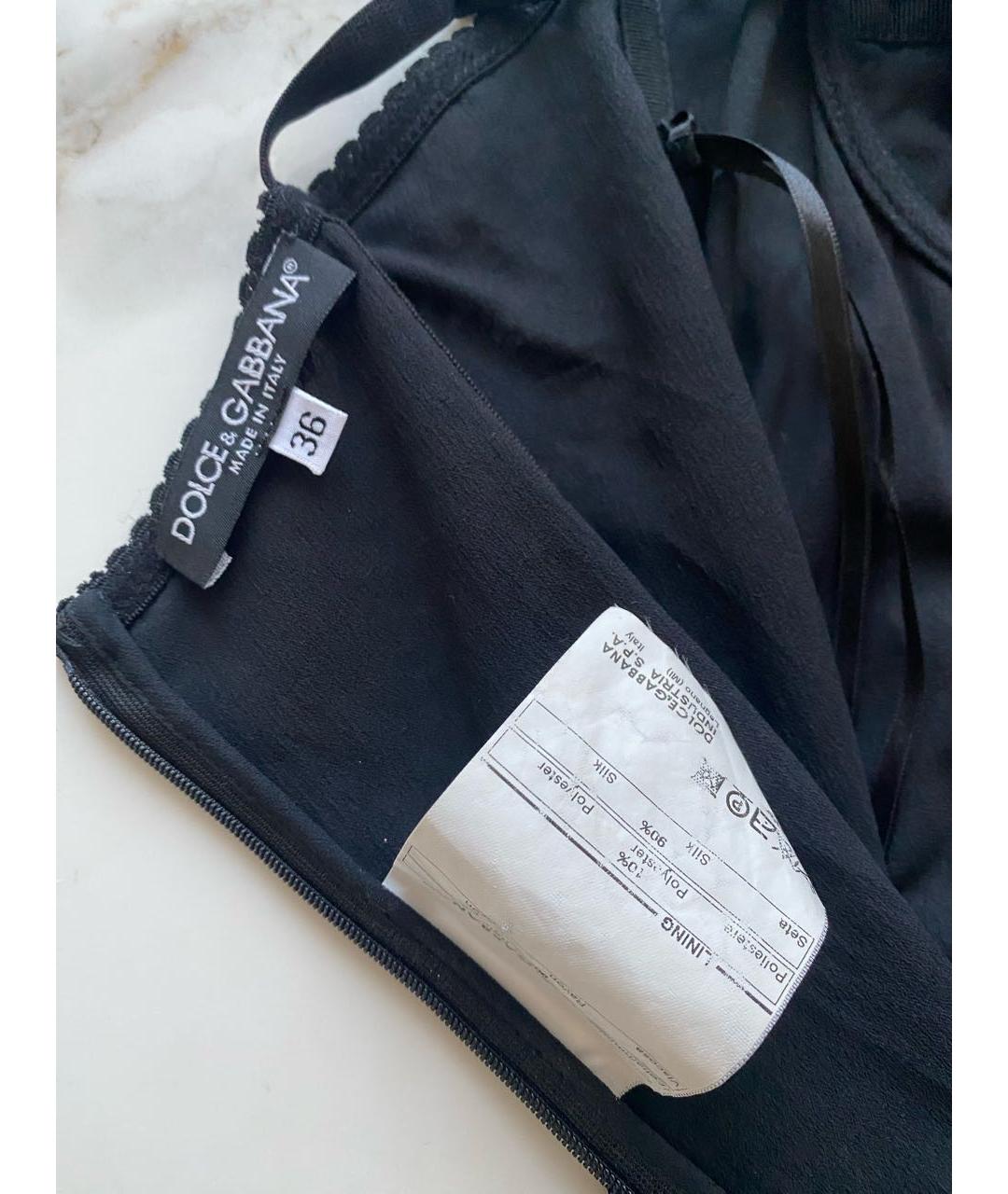 DOLCE&GABBANA Черное шелковое коктейльное платье, фото 4