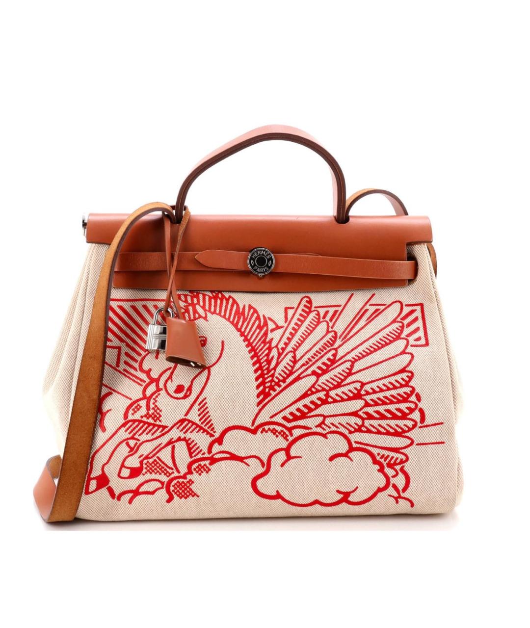 HERMES Бежевая кожаная сумка через плечо, фото 9