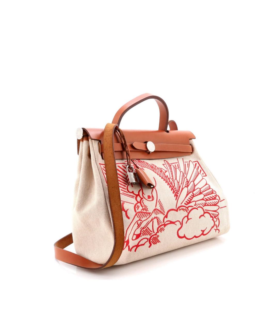 HERMES Бежевая кожаная сумка через плечо, фото 3