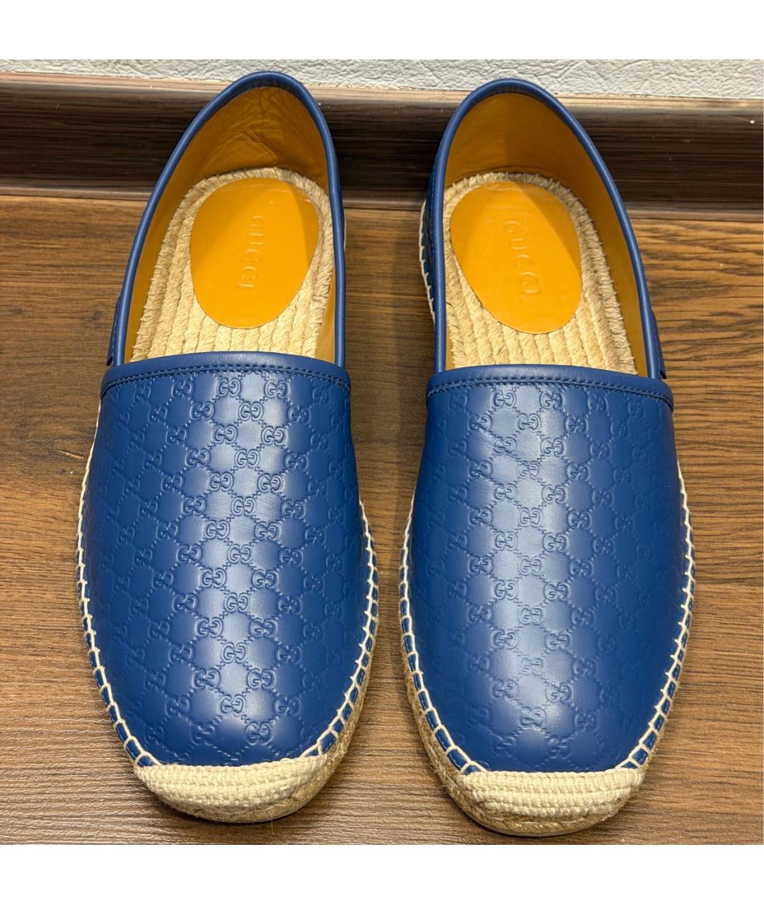 GUCCI Синие кожаные эспадрильи, фото 2
