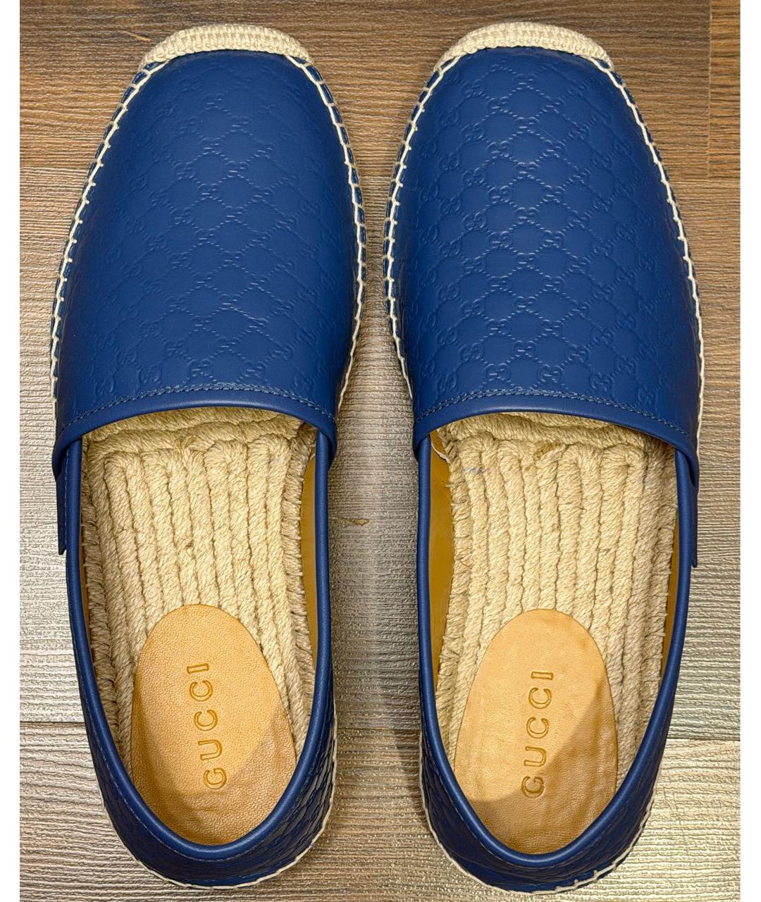 GUCCI Синие кожаные эспадрильи, фото 3