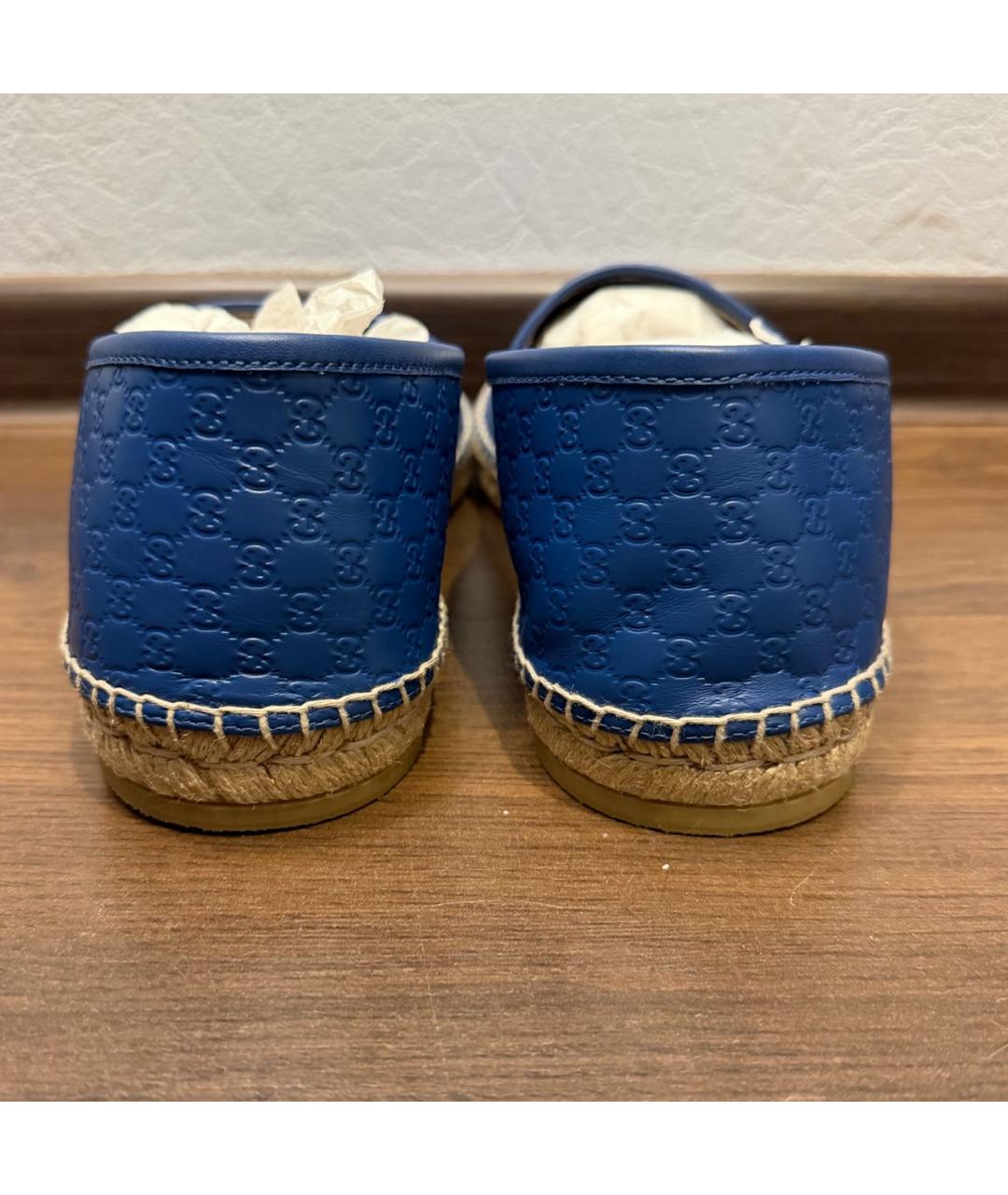 GUCCI Синие кожаные эспадрильи, фото 4