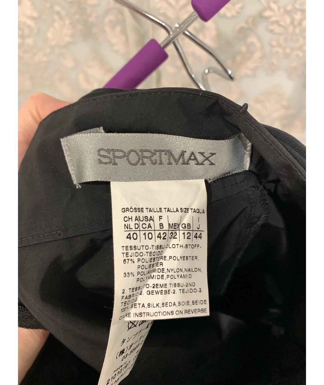 SPORTMAX Черные полиэстеровые шорты, фото 3