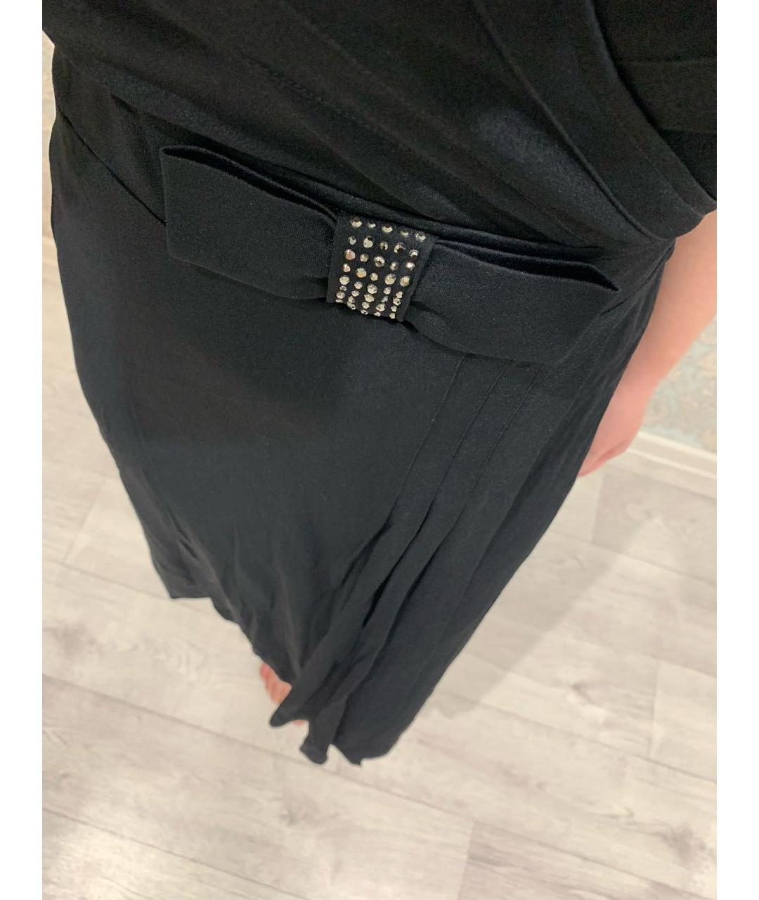 BLUGIRL Черное шелковое коктейльное платье, фото 6