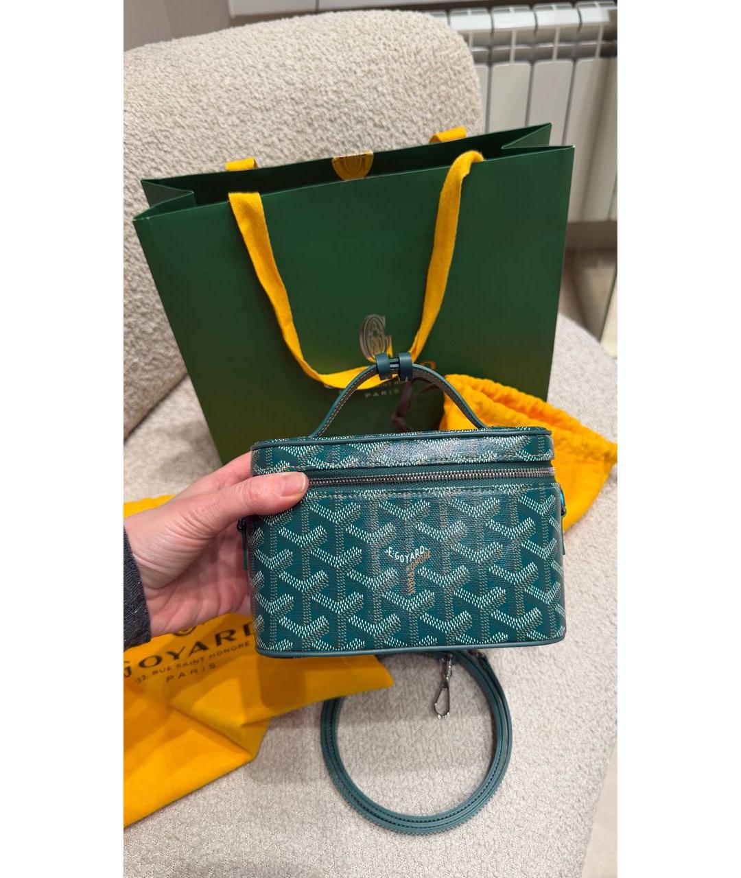 GOYARD Зеленая кожаная сумка через плечо, фото 5