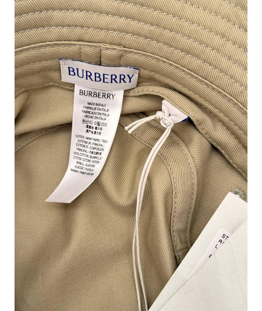 BURBERRY Бежевая хлопковая панама, фото 6
