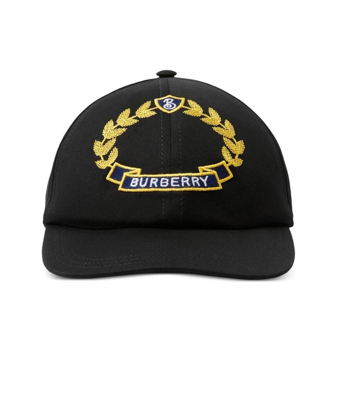 BURBERRY Черная хлопковая кепка, фото 1