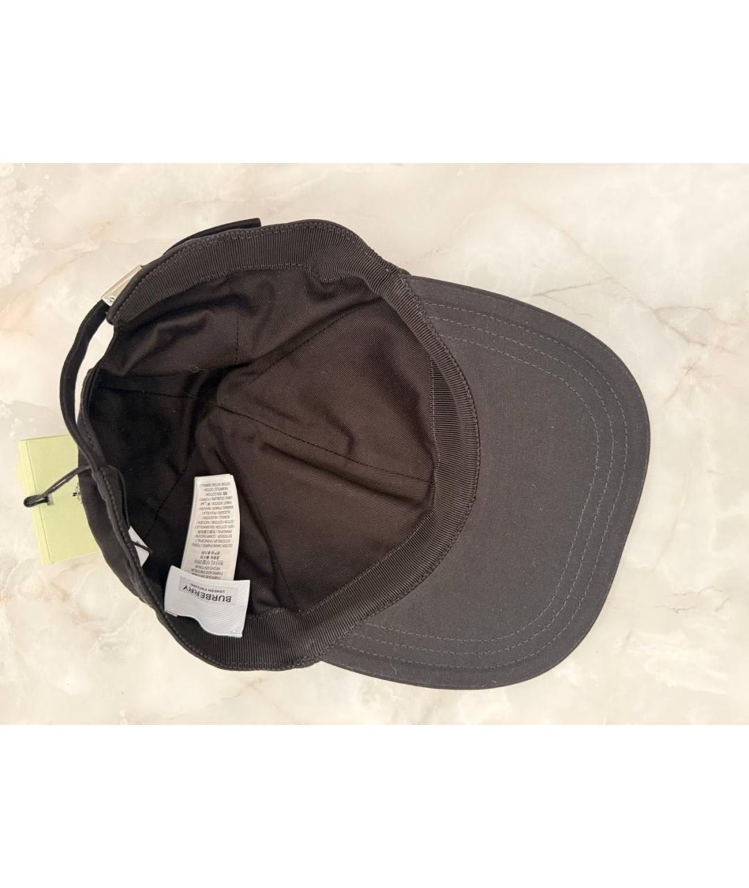 BURBERRY Черная хлопковая кепка, фото 5