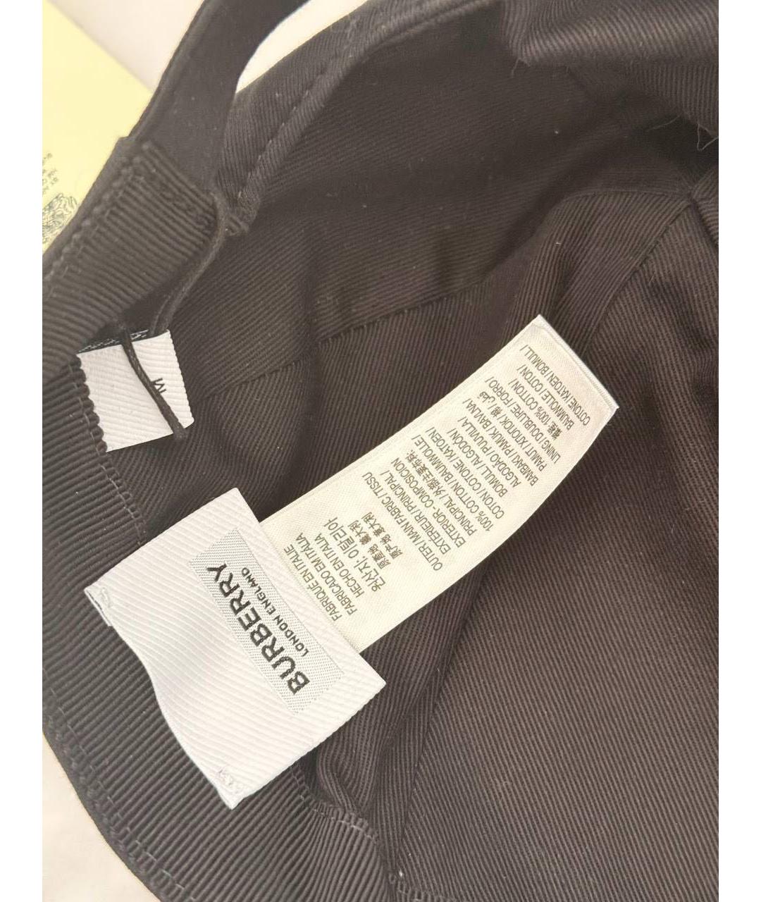 BURBERRY Черная хлопковая кепка, фото 3