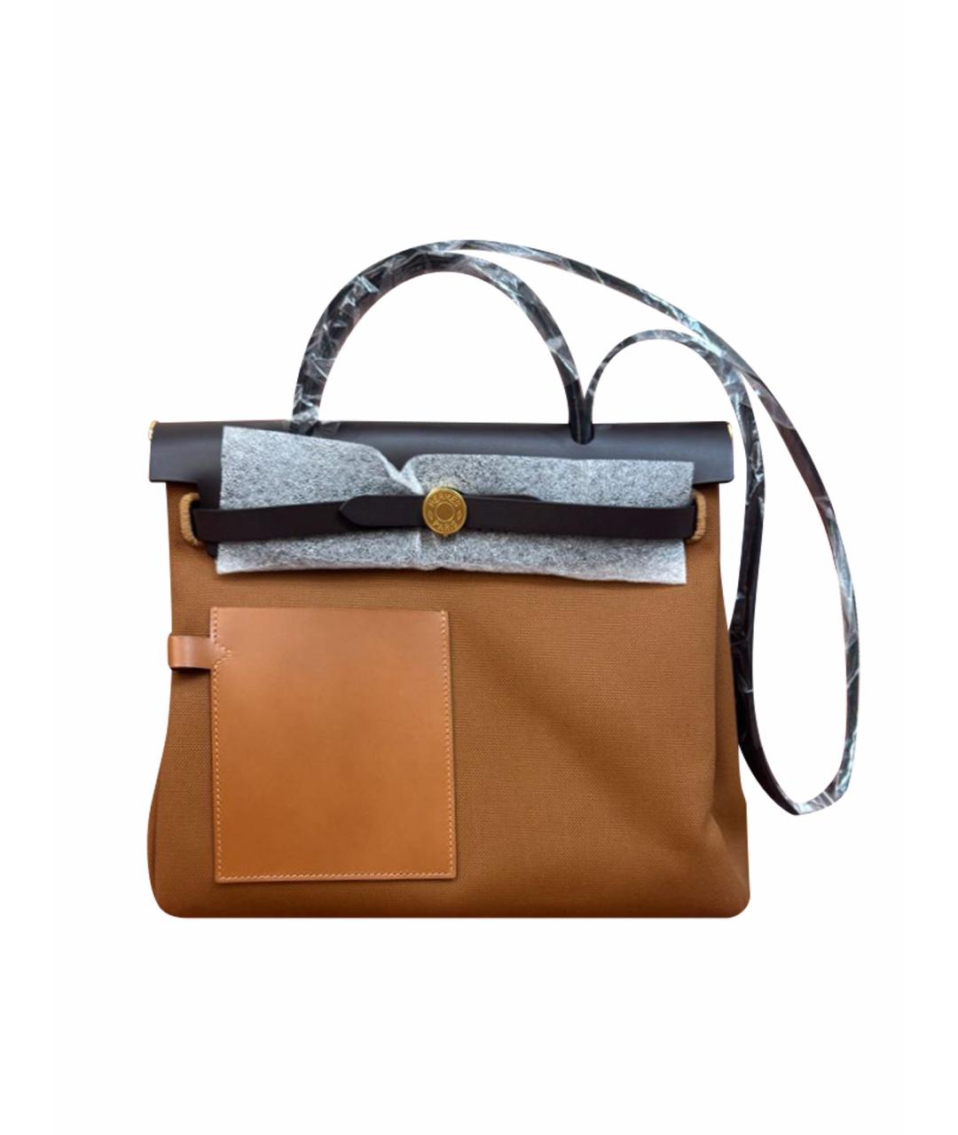 HERMES Коричневая тканевая сумка через плечо, фото 1