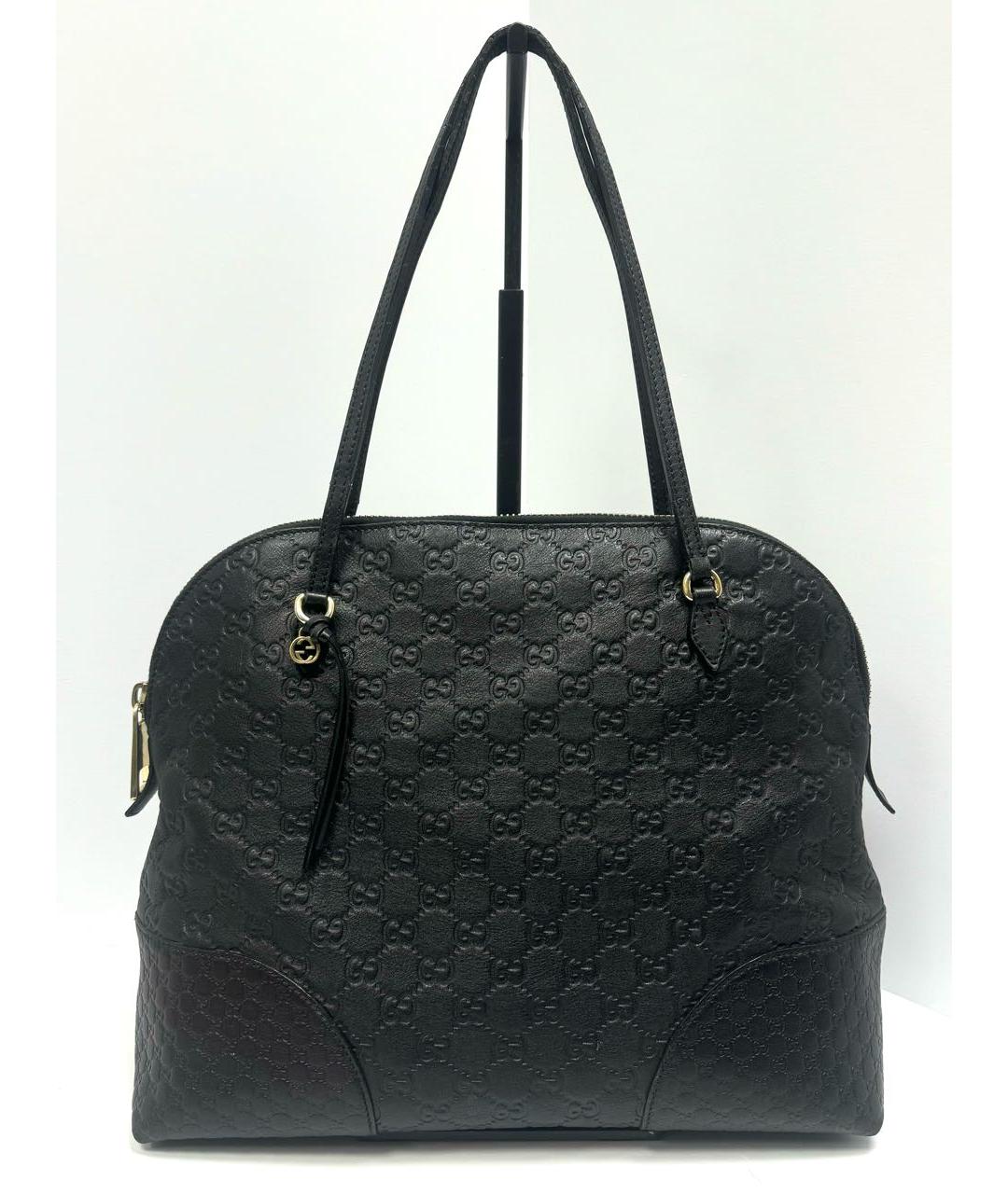 GUCCI Черная кожаная сумка тоут, фото 4