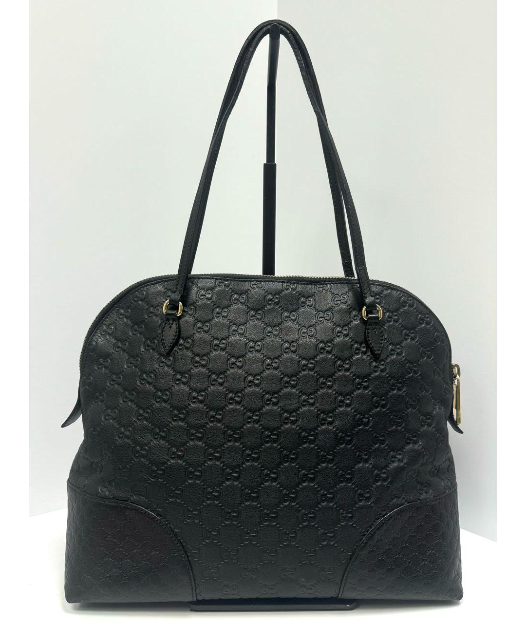 GUCCI Черная кожаная сумка тоут, фото 3