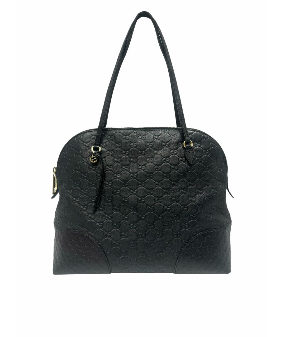 GUCCI Черная кожаная сумка тоут, фото 1