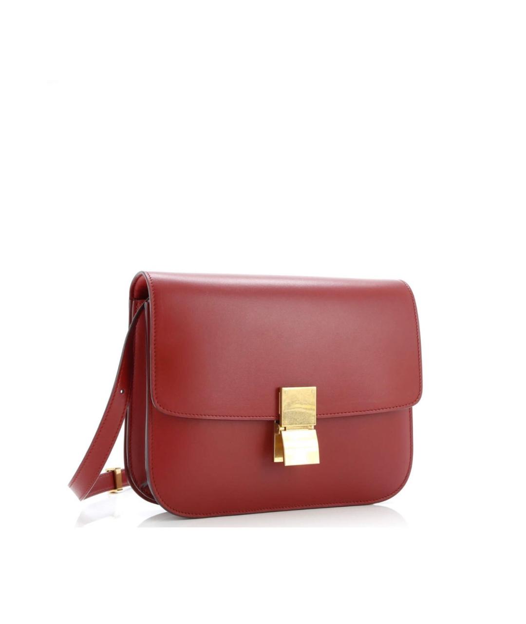 CELINE Красная кожаная сумка через плечо, фото 2