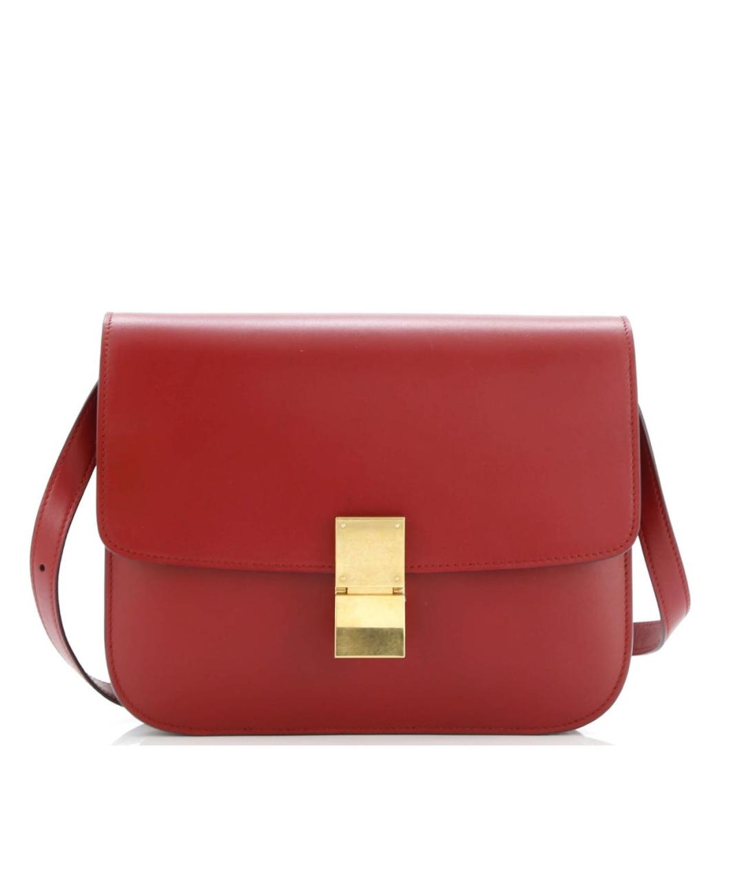 CELINE Красная кожаная сумка через плечо, фото 7