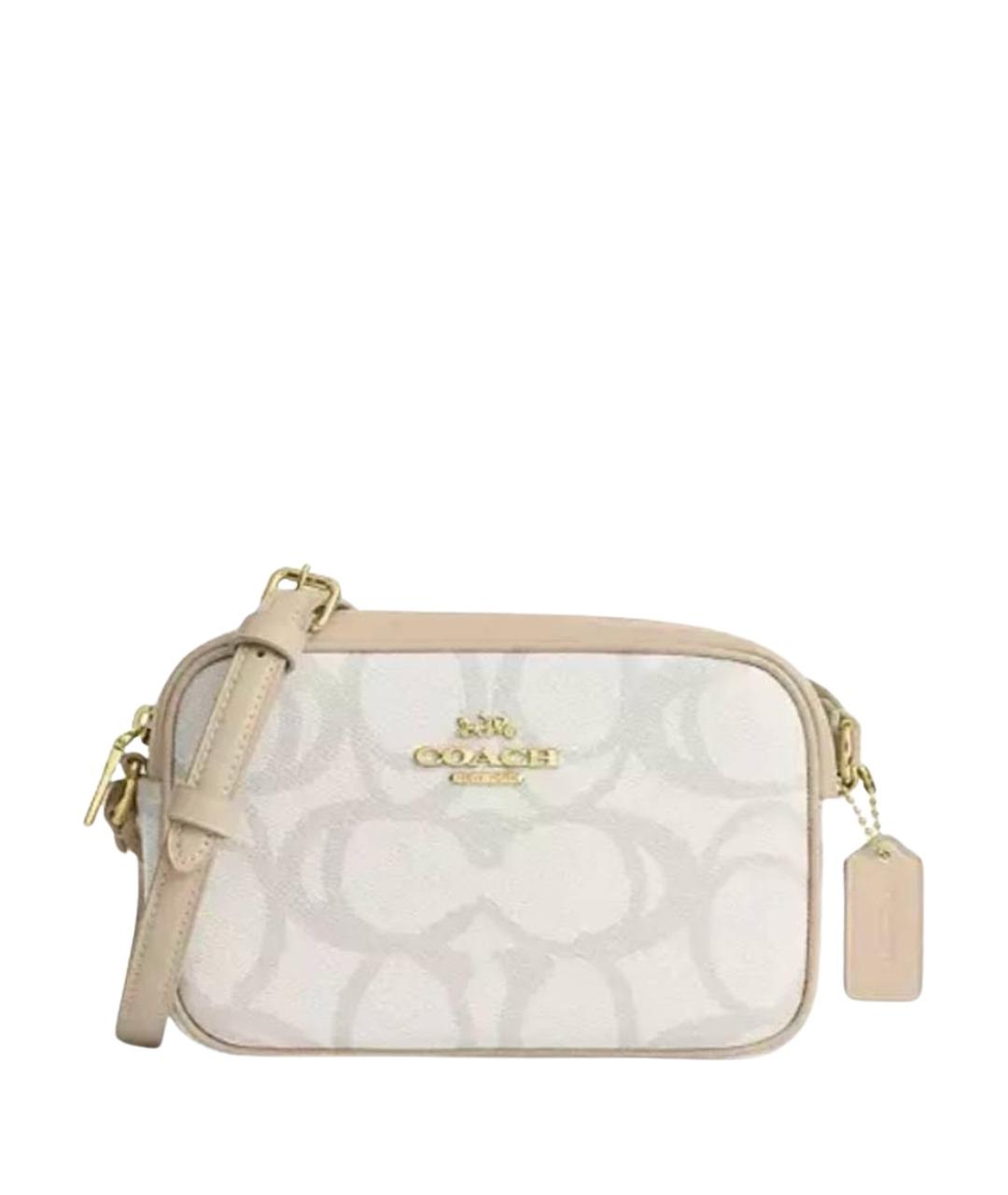 COACH Бежевая кожаная сумка через плечо, фото 1