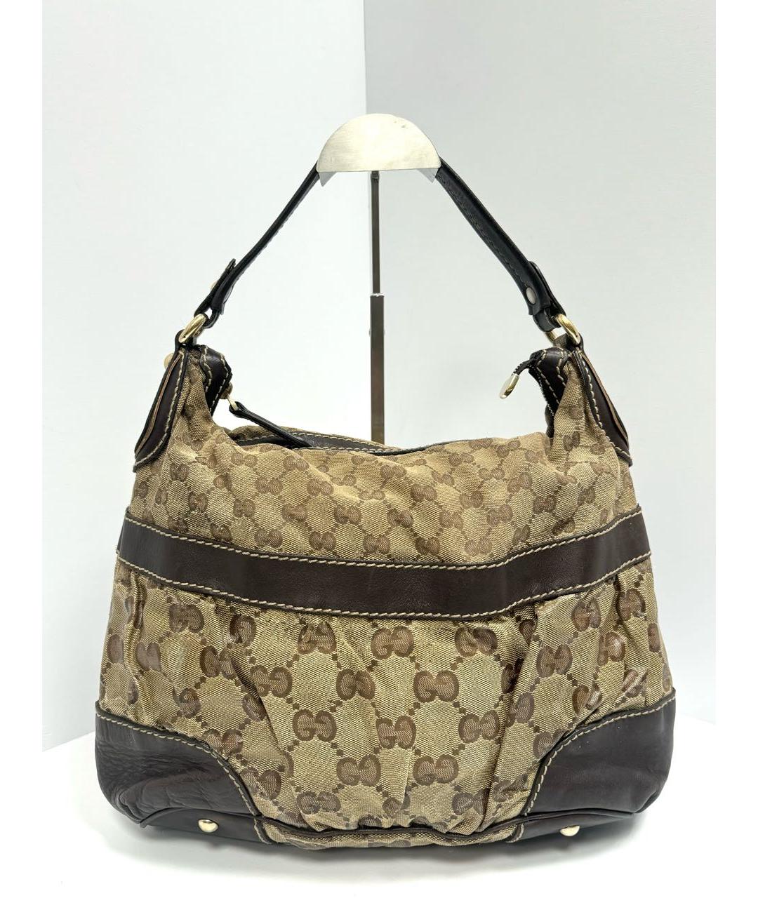 GUCCI Бежевая жаккардовая сумка тоут, фото 2