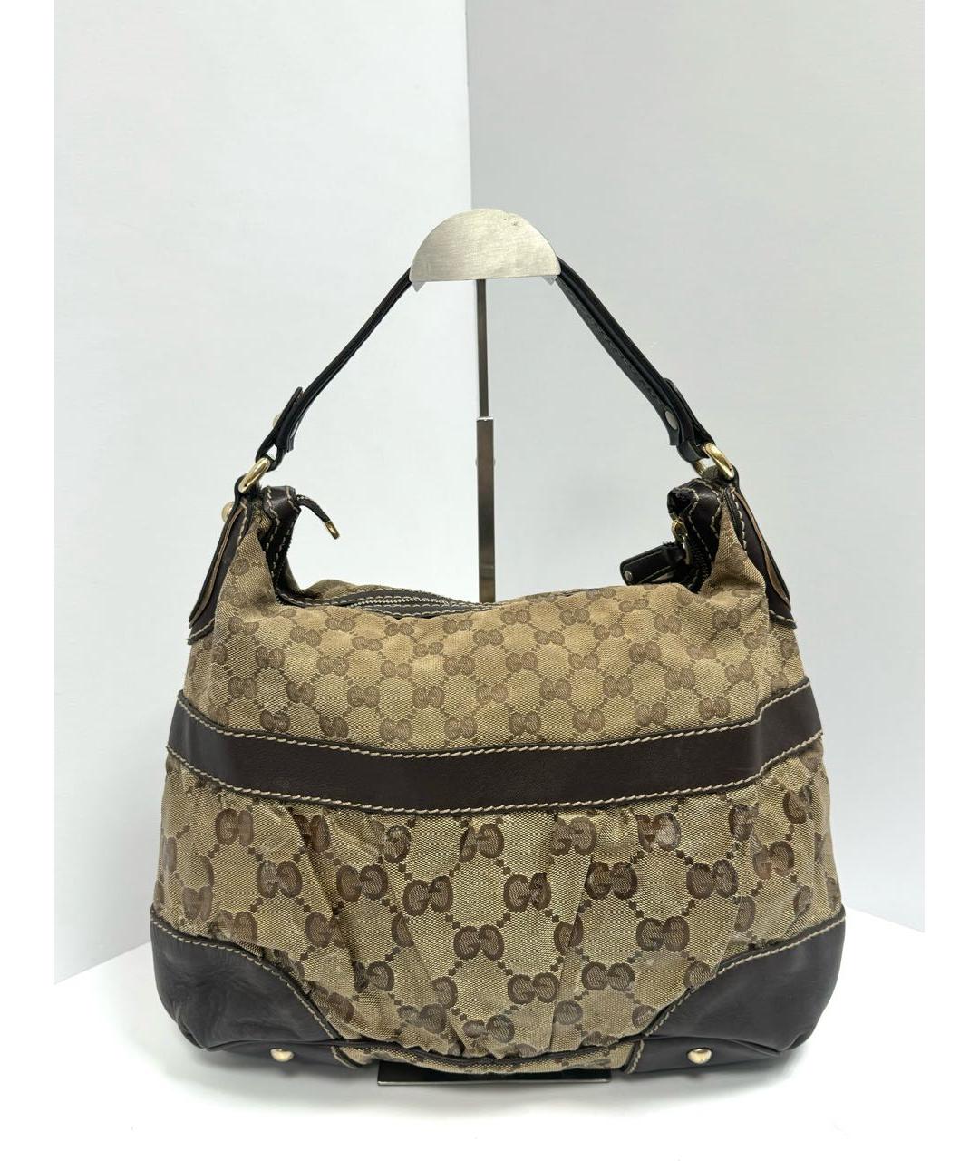 GUCCI Бежевая жаккардовая сумка тоут, фото 4