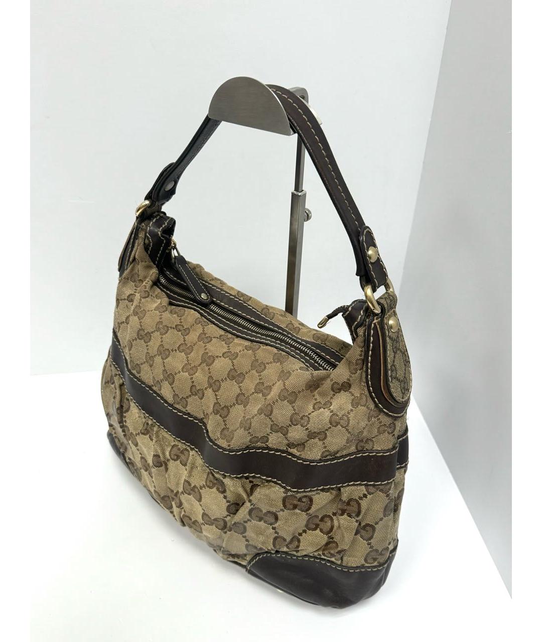 GUCCI Бежевая жаккардовая сумка тоут, фото 3