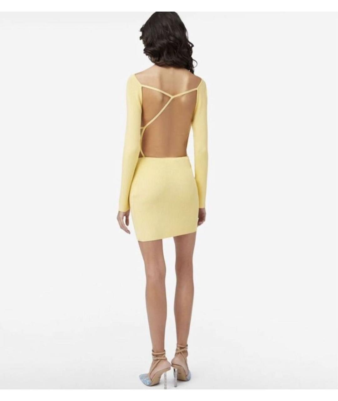GCDS Желтое вискозное коктейльное платье, фото 5