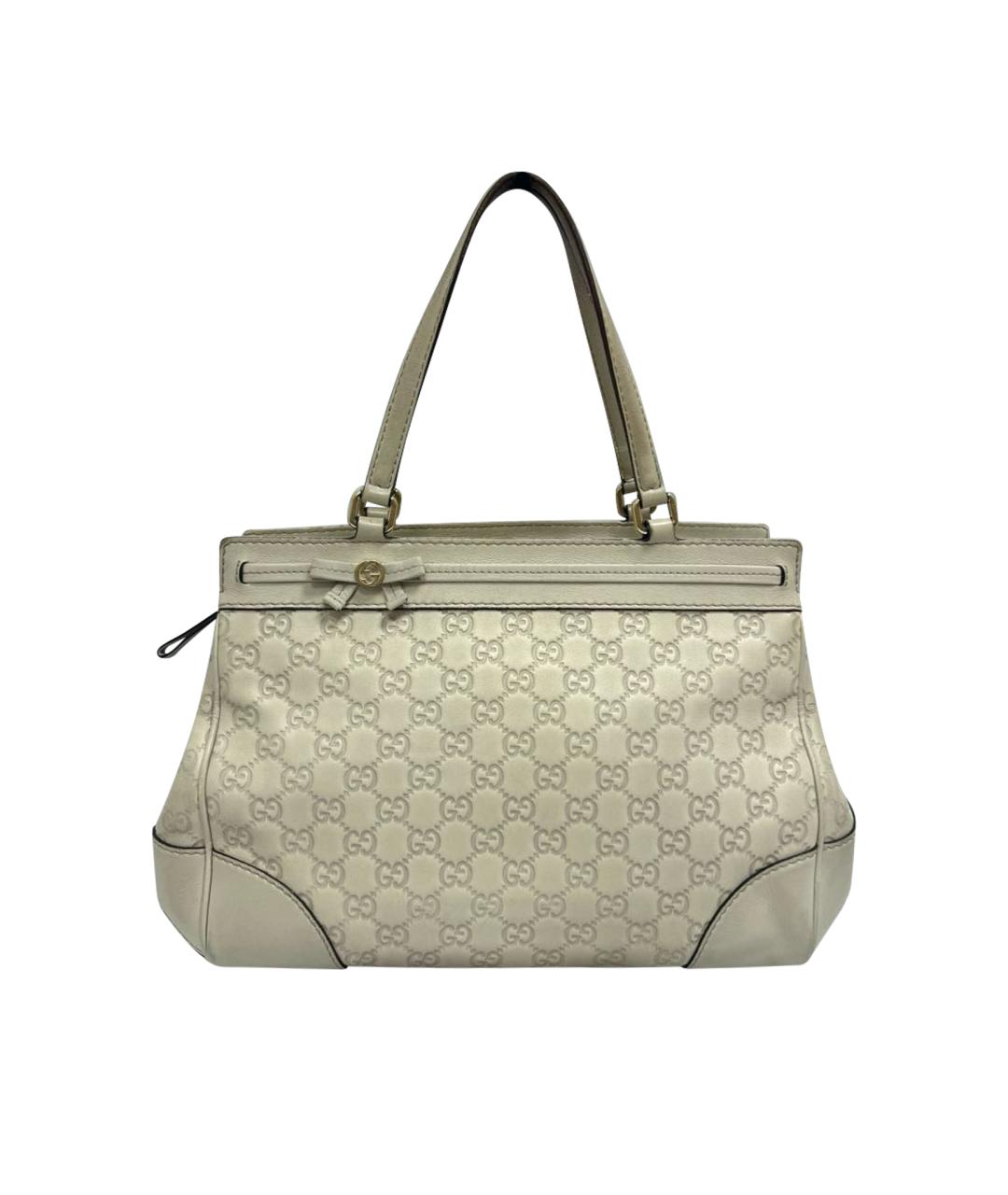 GUCCI Бежевая кожаная сумка тоут, фото 1