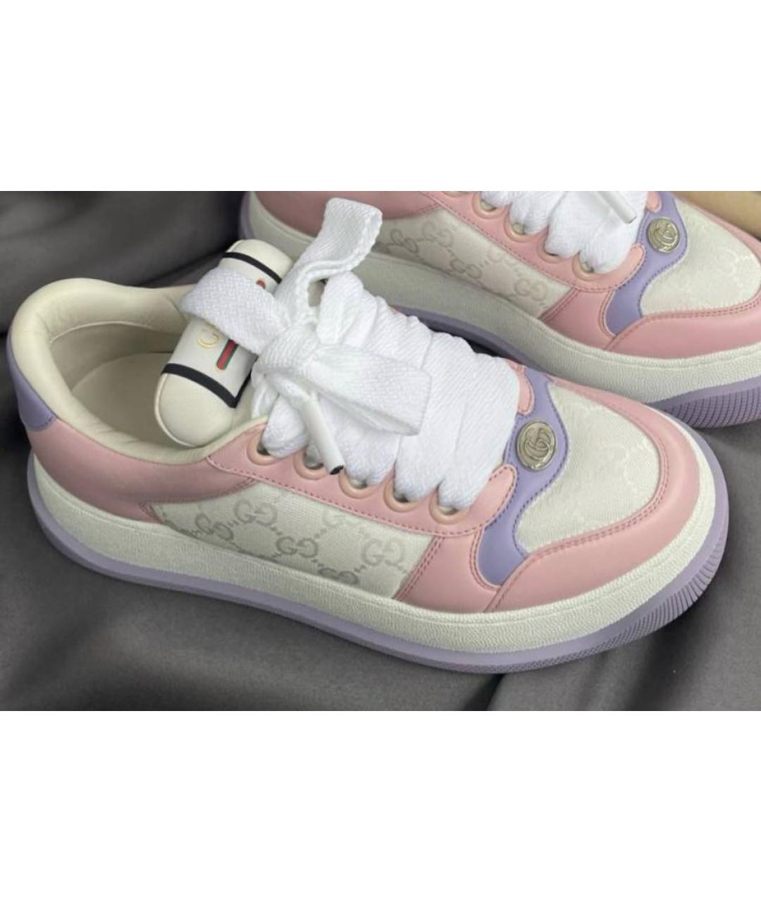 GUCCI Белые кожаные кеды, фото 9