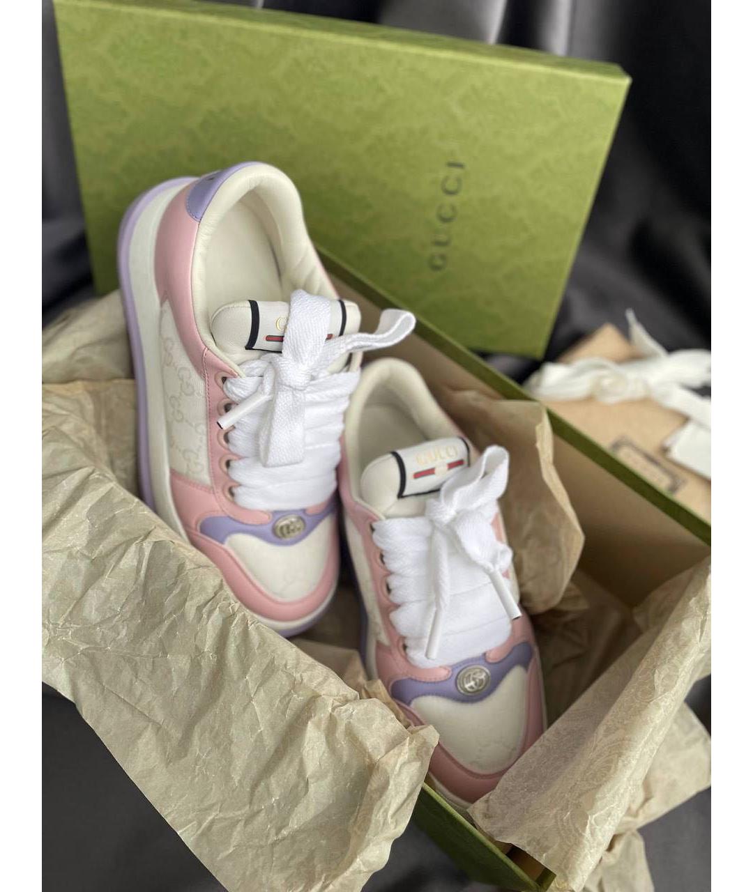 GUCCI Белые кожаные кеды, фото 2