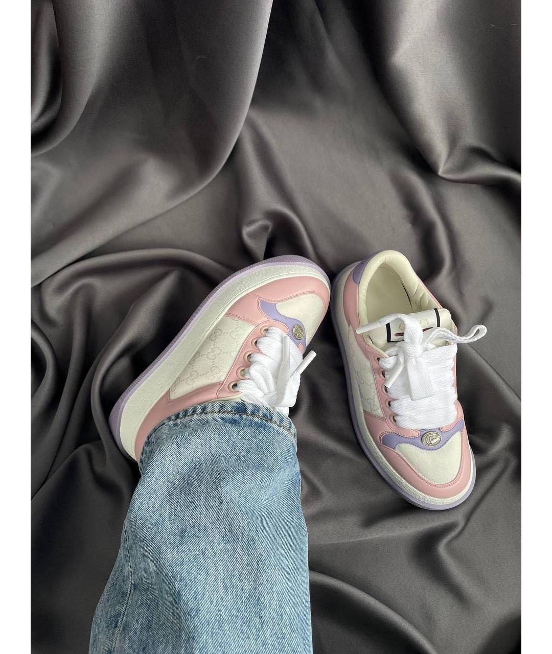 GUCCI Белые кожаные кеды, фото 3