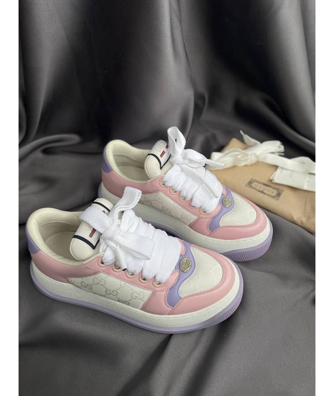 GUCCI Белые кожаные кеды, фото 6